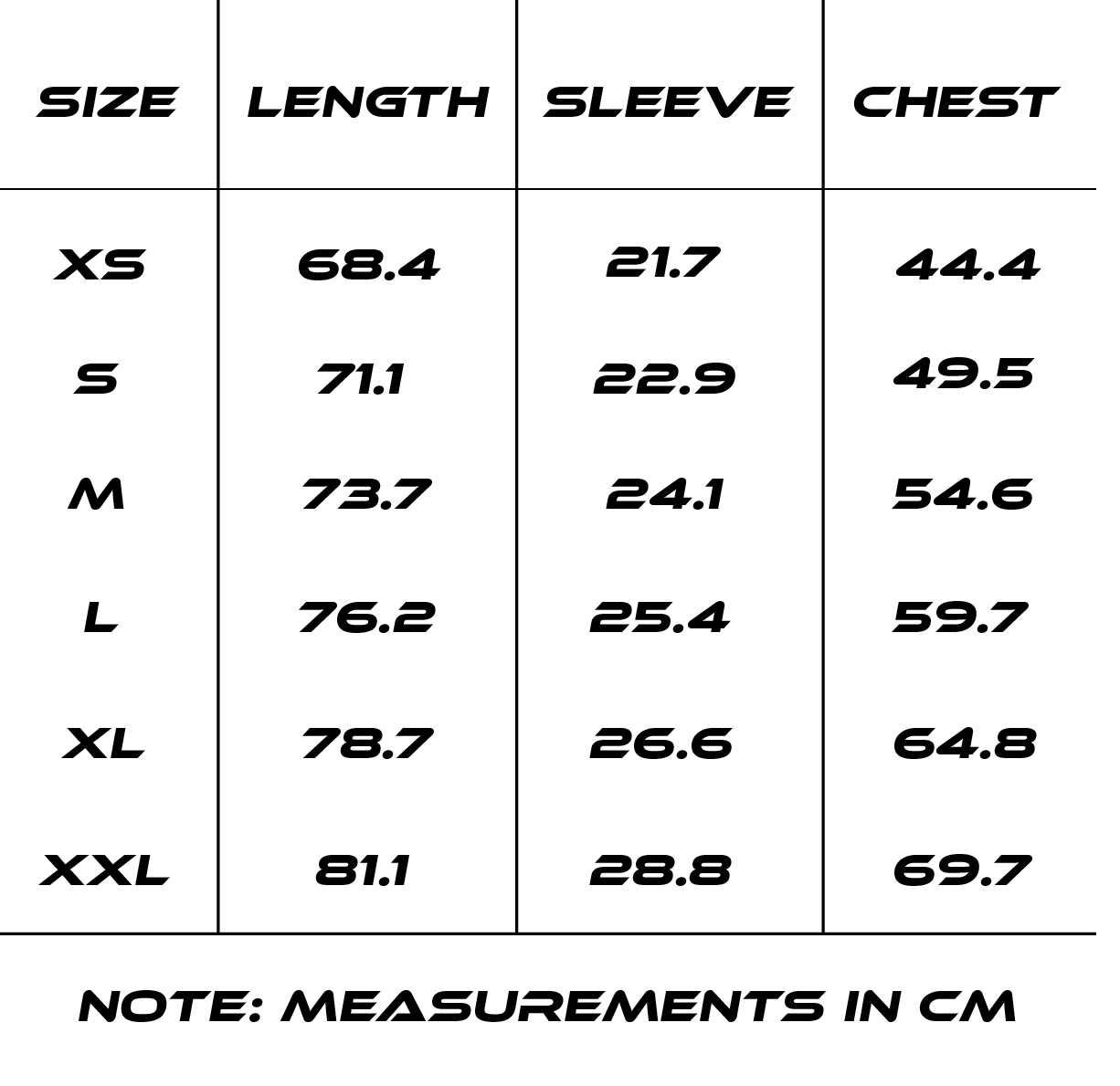 Size Chart